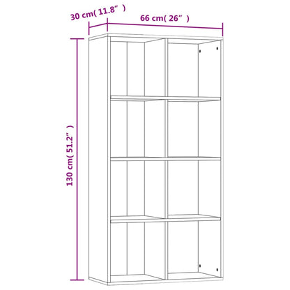 Bokhylla/skänk sonoma-ek 66x30x130 cm konstruerat trä