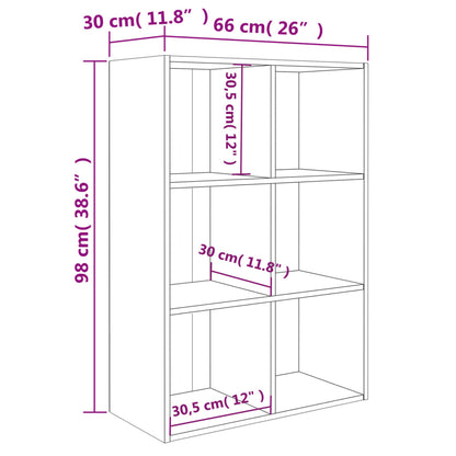 Bokhylla/skänk vit 66x30x98 cm konstruerat trä