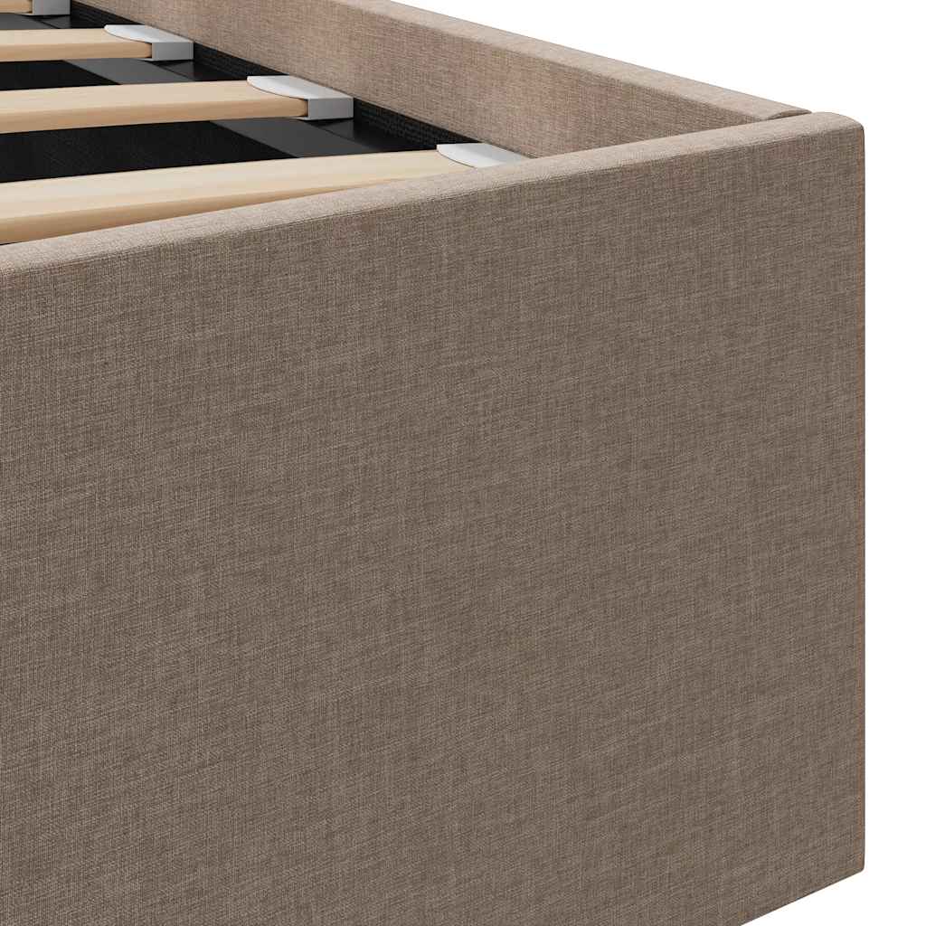Sängram hydraulisk förvaring utan madrass taupe 90x200 cm