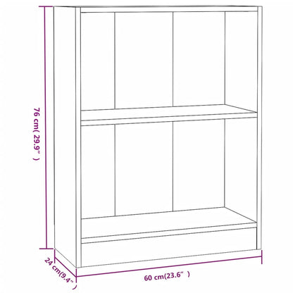 Bokhylla grå 60x24x76 cm konstruerat trä