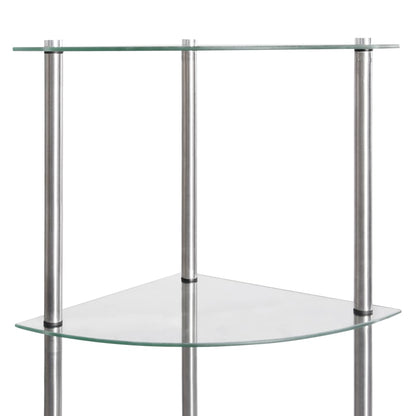 Hylla 6 hyllplan transparent 30x30x160 cm härdat glas