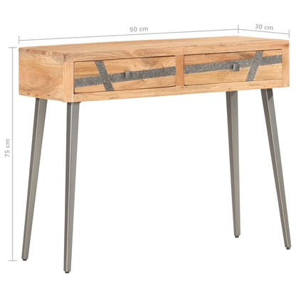 Konsolbord 90x30x75 cm massivt akaciaträ