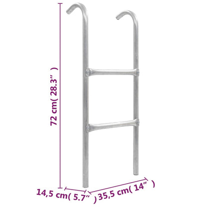 Stege till studsmatta 2 steg stål silver 72 cm