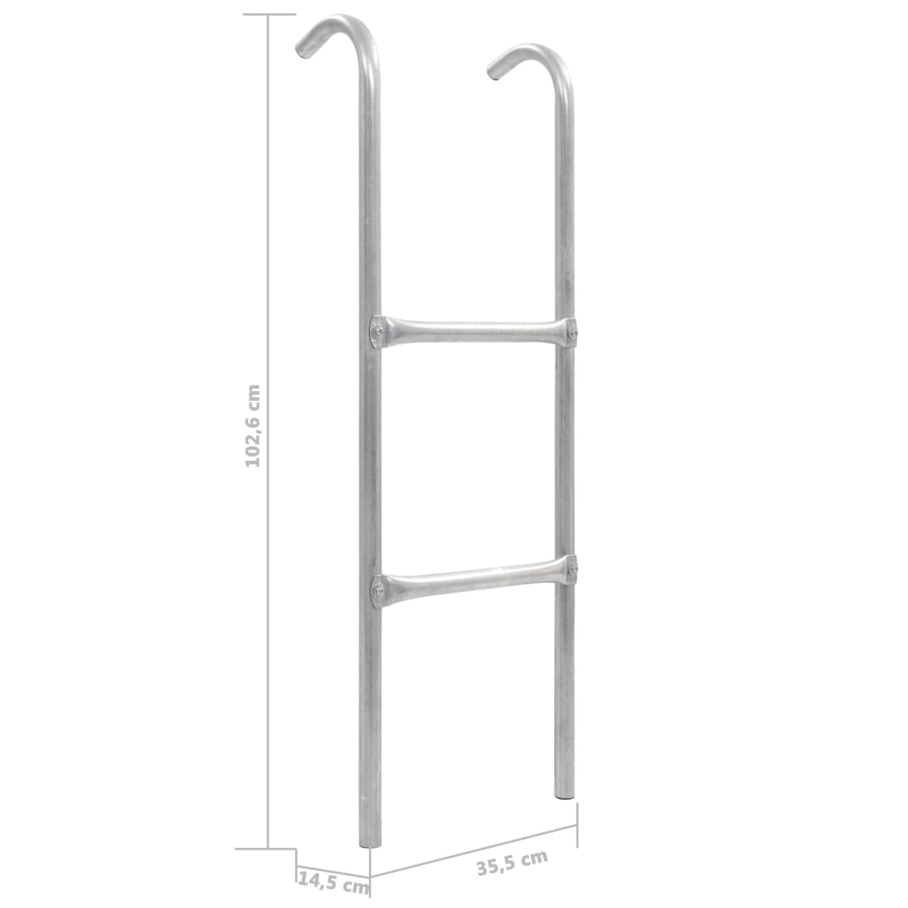 Stege till studsmatta 2 steg stål silver 102,6 cm