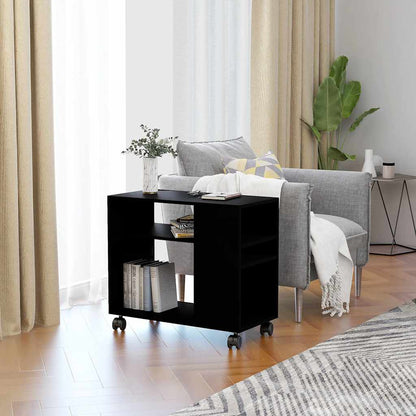 Sidobord svart 70x35x55 cm konstruerat trä