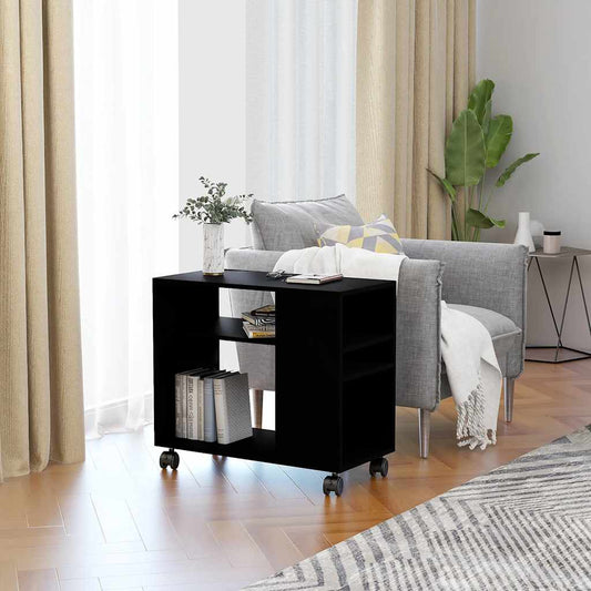 Sidobord svart 70x35x55 cm konstruerat trä