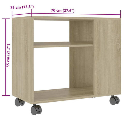 Sidobord sonoma-ek 70x35x55 cm konstruerat trä