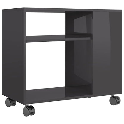 Sidobord grå högglans 70x35x55 cm konstruerat trä