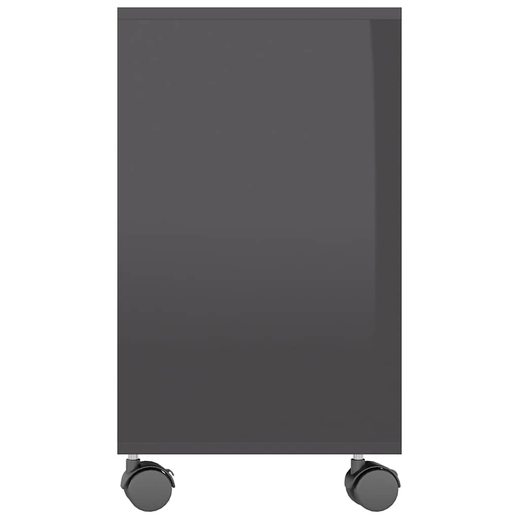 Sidobord grå högglans 70x35x55 cm konstruerat trä