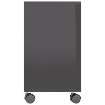 Sidobord grå högglans 70x35x55 cm konstruerat trä