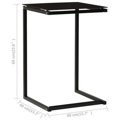 Sidobord svart 40x40x60 cm härdat glas