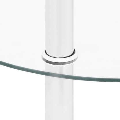 Sidobord med 2 hyllplan genomskinligt 38 cm härdat glas