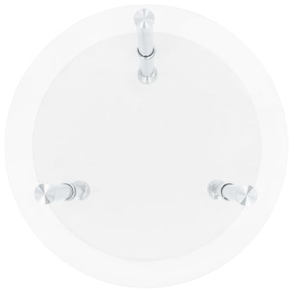 Sidobord med 2 hyllplan genomskinligt 38 cm härdat glas