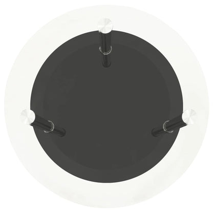 Sidobord med 2 hyllplan genomskinligt & svart 38 cm härdat glas