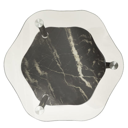 Sidobord med 2 hyllor transparent/svart 38x38x50 cm härdat glas