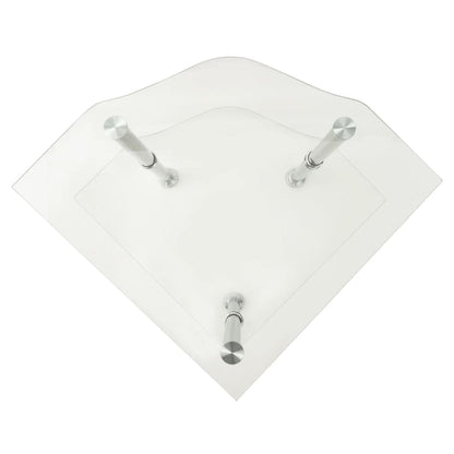 Sidobord med 2 hyllplan genomskinligt 38x38x50 cm härdat glas