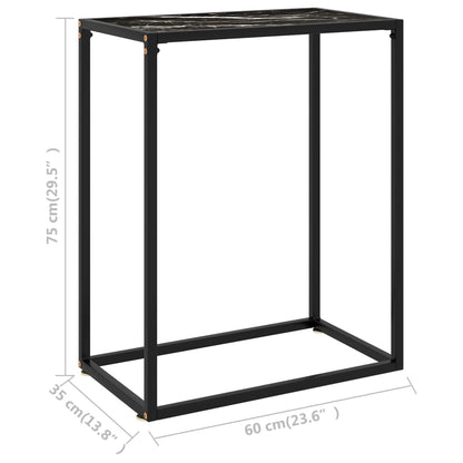 Konsolbord svart 60x35x75 cm härdat glas