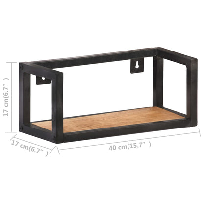 Vägghyllor 2 st 40 cm massivt akaciaträ