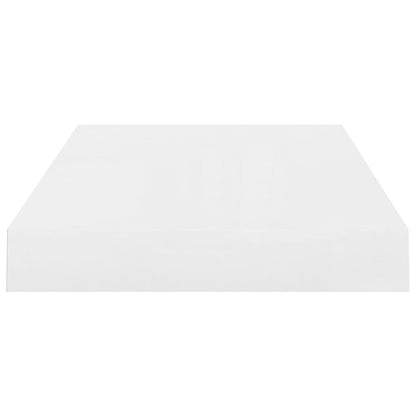 Svävande vägghyllor 2 st vit högglans 40x23x3,8 cm MDF