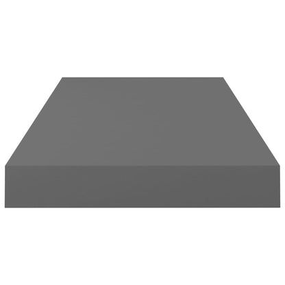 Svävande vägghyllor 2 st grå högglans 50x23x3,8 cm MDF