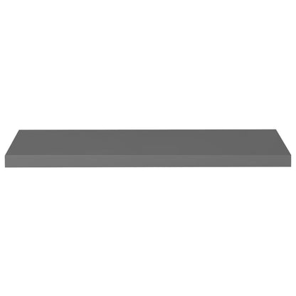 Svävande vägghyllor 4 st grå högglans 90x23,5x3,8 cm MDF