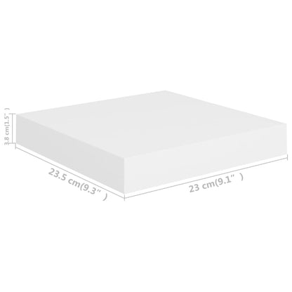 Svävande vägghyllor 2 st vit 23x23,5x3,8 cm MDF