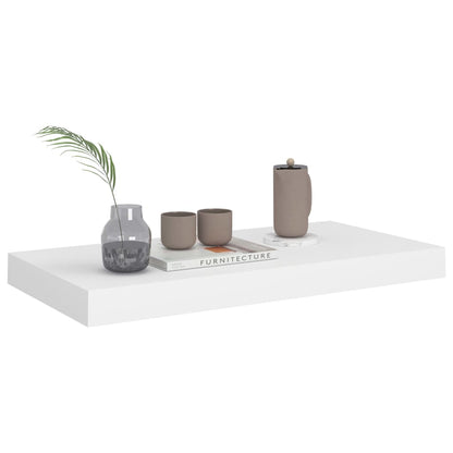 Svävande vägghylla vit 50x23x3,8 cm MDF