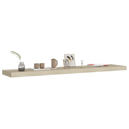 Svävande vägghylla ek 120x23,5x3,8 cm MDF