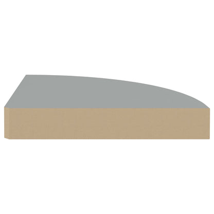 Svävande hörnhyllor 4 st grå 25x25x3,8 cm MDF