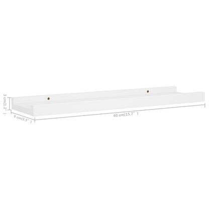 Tavellister 2 st vit 40x9x3 cm MDF