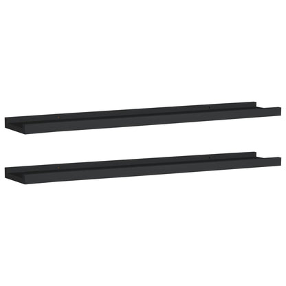 Tavellist 2 st svart 80x9x3 cm MDF