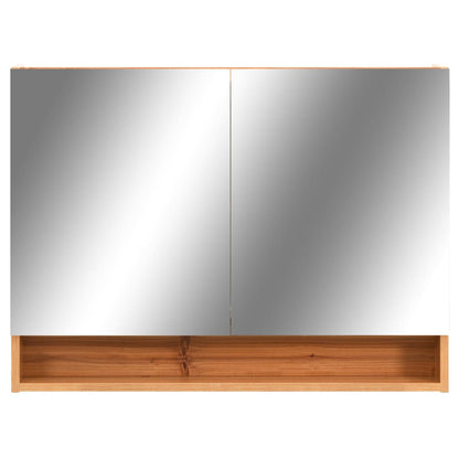 LED-Spegelskåp för badrum ek 80x15x60 cm MDF