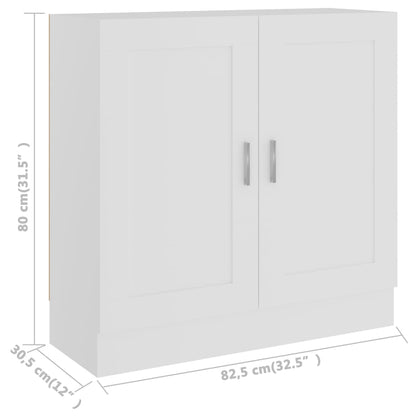 Bokhylla vit 82,5x30,5x80 cm konstruerat trä