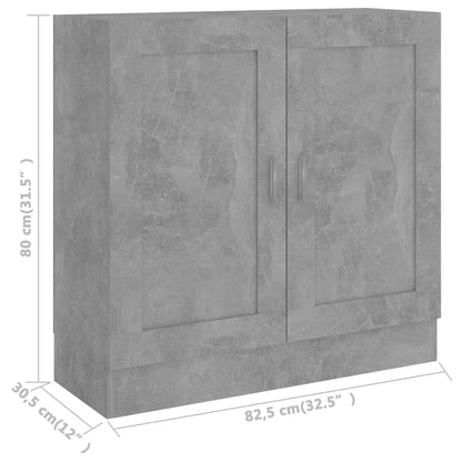 Bokhylla betonggrå 82,5x30,5x80 cm konstruerat trä