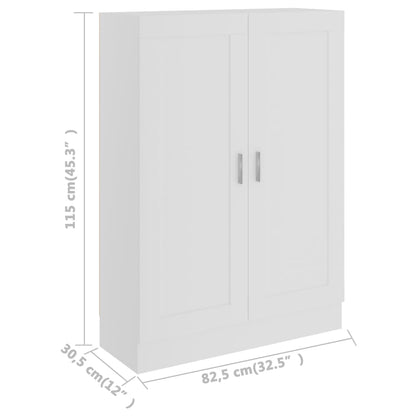 Bokskåp vit 82,5x30,5x115 cm konstruerat trä