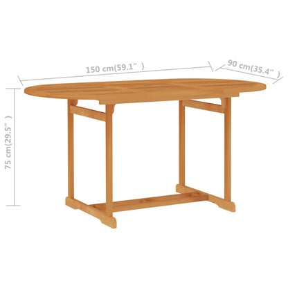 Trädgårdsbord 150x90x75 cm massiv teak