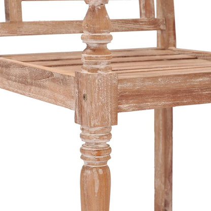 Bataviastolar 2 st vit finish massiv teak