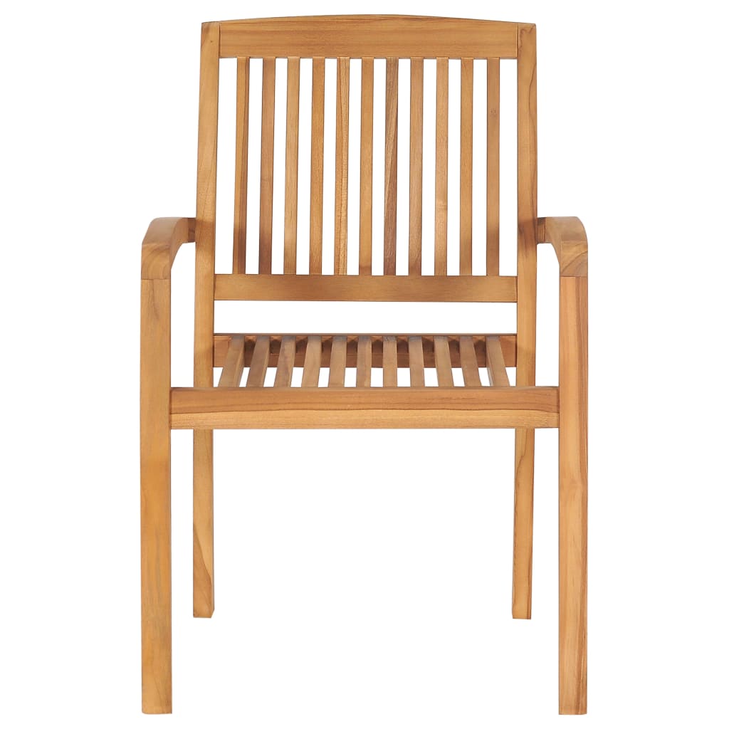 Stapelbara trädgårdsstolar 8 st massiv teak