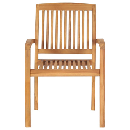 Stapelbara trädgårdsstolar 8 st massiv teak