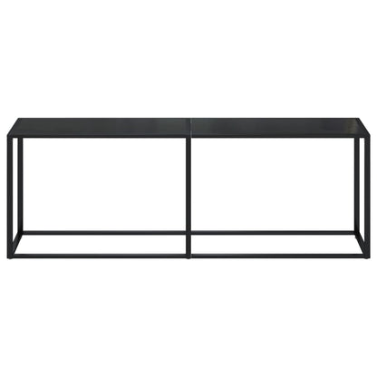 Konsolbord svart 220x35x75,5 cm härdat glas