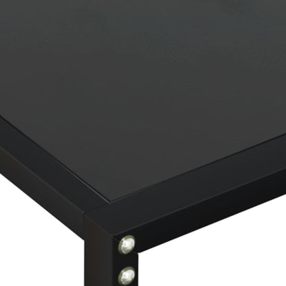 Konsolbord svart 220x35x75,5 cm härdat glas