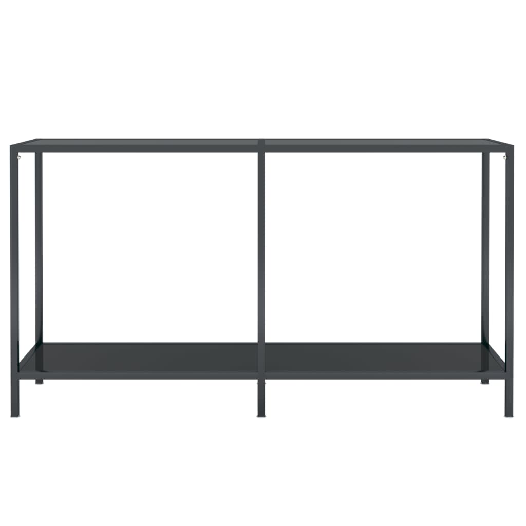 Konsolbord svart 140x35x75,5 cm härdat glas