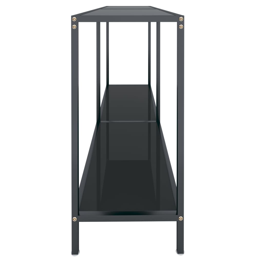Konsolbord svart 140x35x75,5 cm härdat glas