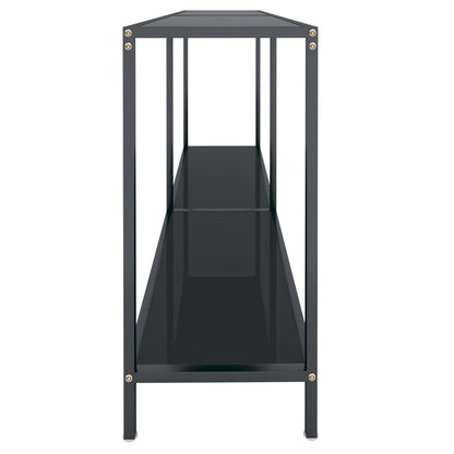 Konsolbord svart 140x35x75,5 cm härdat glas