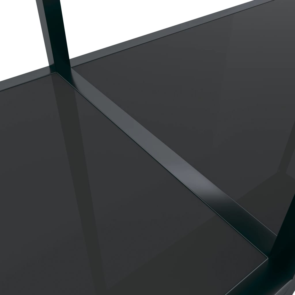Konsolbord svart 140x35x75,5 cm härdat glas