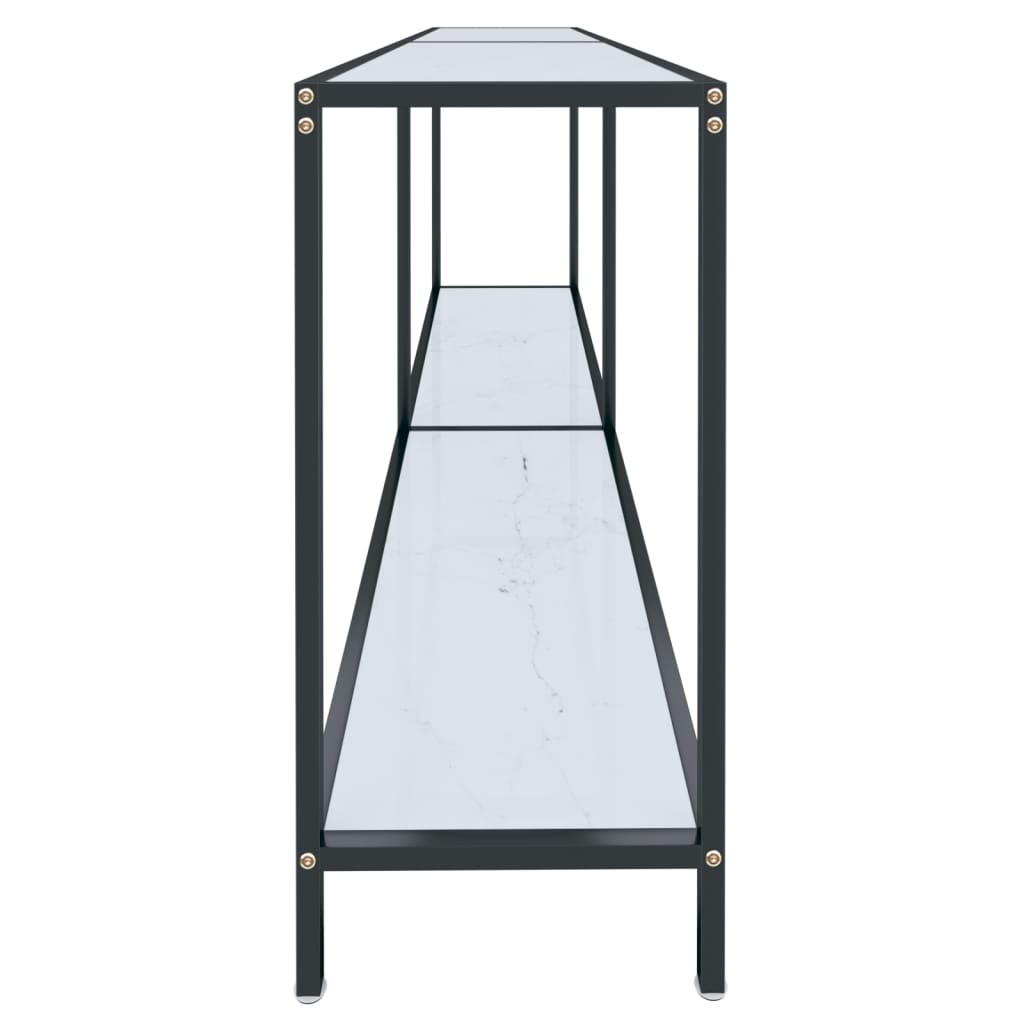 Konsolbord vit 180x35x75,5 cm härdat glas