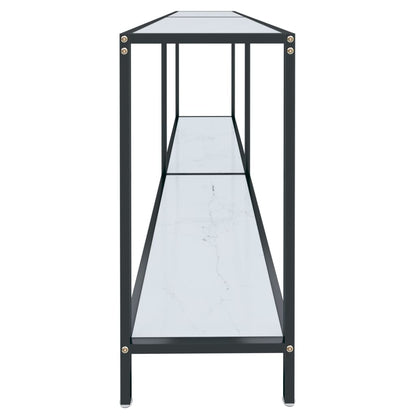 Konsolbord vit 180x35x75,5 cm härdat glas