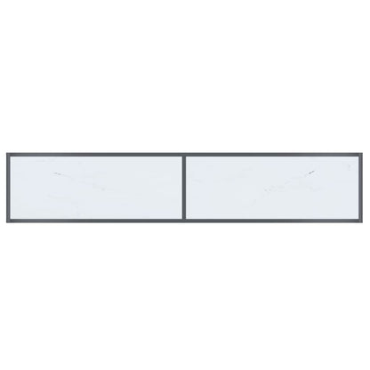 Konsolbord vit 180x35x75,5 cm härdat glas