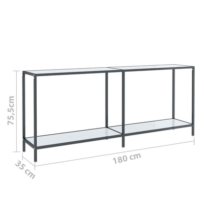 Konsolbord vit 180x35x75,5 cm härdat glas