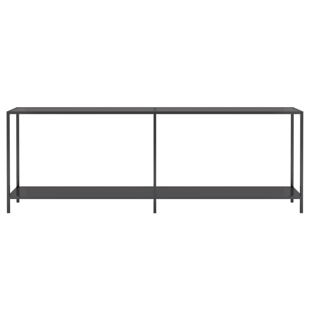 Konsolbord svart 220x35x75,5 cm härdat glas